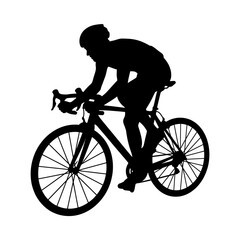 Obraz premium Bicycle rider silhouette, cycling icon, bike vector, cyclist illustration