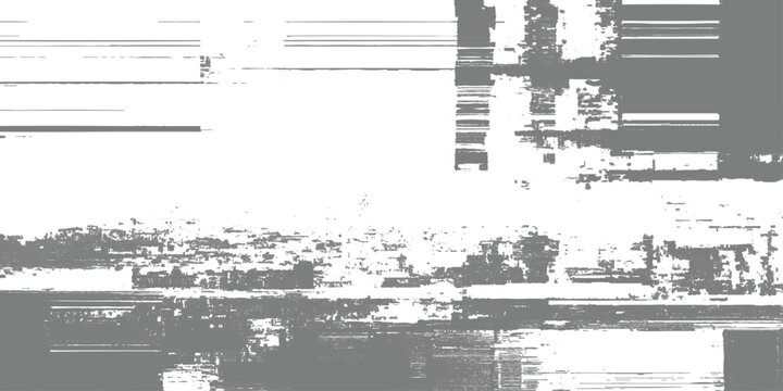 Glitchy distorted video signal error screen with horizontal and vertical bars and noise