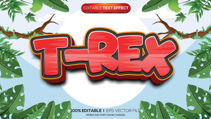 3d text effect t-rex theme © Ardhy