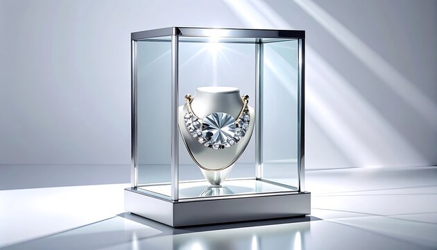Luxury trophy in glass display case.