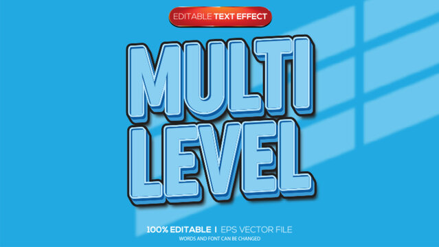 3d text effect multi level theme