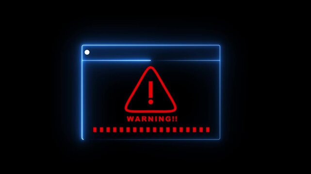 Warning message, Cyber attack on online network error system, Cybersecurity vulnerability, Data breach, Illegal connection, Compromised information, Error popup and maintenance system showing...