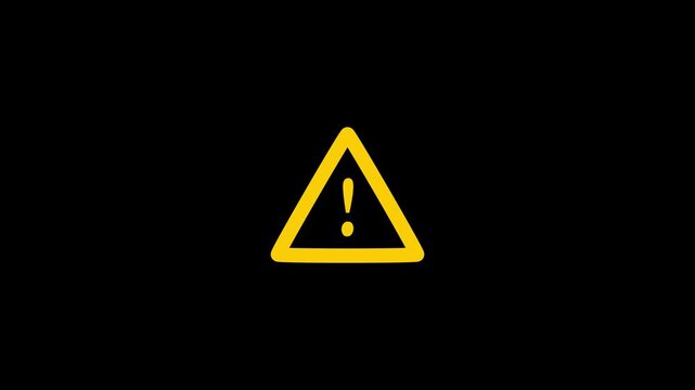 warning attention white color animation icon signal alert risk safety danger road warning sign sign symbol animated on background.4k motion graphics video animation