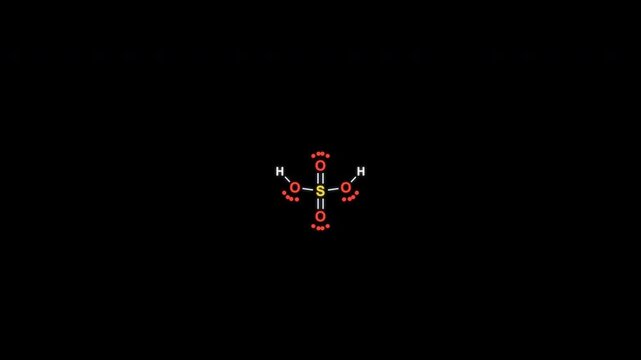 Sulfuric Acid H2SO4 Lewis Structure Animation Clean No Text Alpha Channel 4K