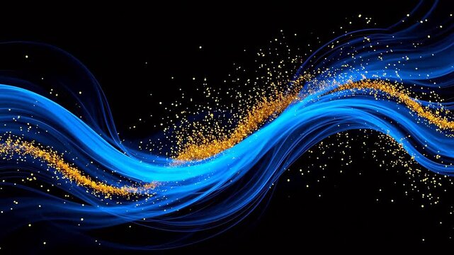 Blue and gold flowing light patterns