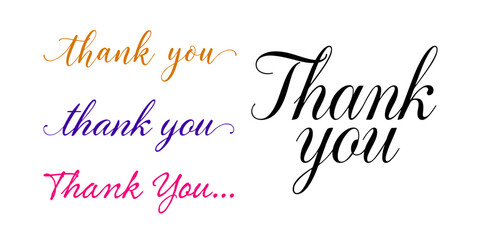 Vibrant thank you expressions in multiple colors and fonts © shamsuzzoha