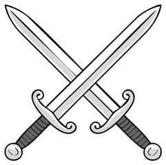 Fototapeta premium Crossed Swords Illustration Symbolizing Conflict, Battle, or Agreement