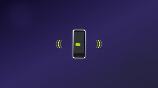 shaking phone call icon with vibrant yellow waves