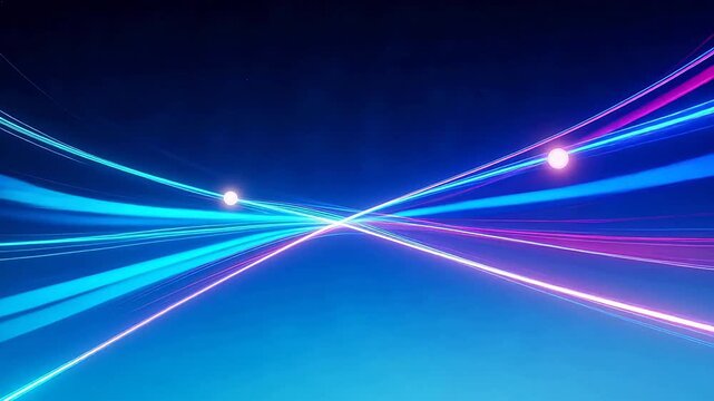 neon light streaks in dark space