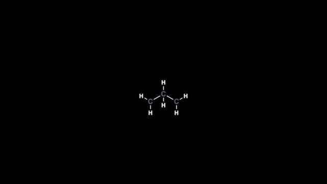 Propane C3H8 Lewis Structure Animation Clean No Text Alpha Channel 4K