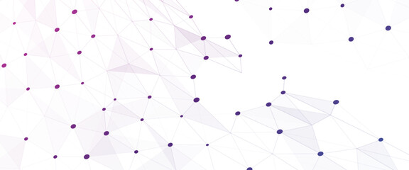 Abstract geometric background with connecting dots and lines with low poly triangle shapes. Polygonal Mesh Background Vector design digital technology concept Global network connection data structure. © Kainat 