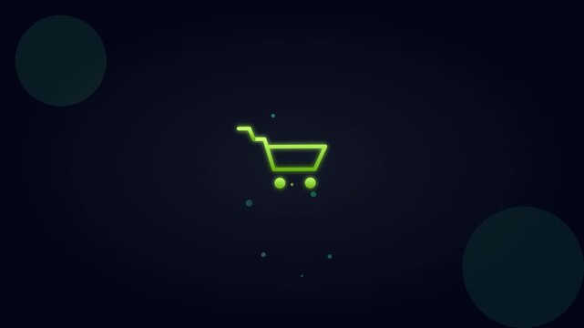 shopping cart checkout icon with moving payment particles