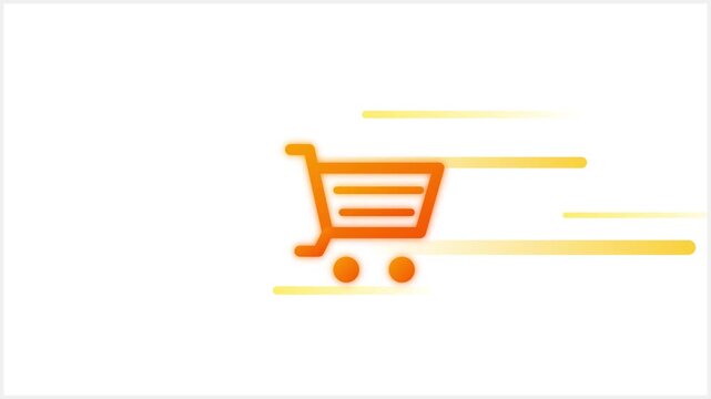 shopping cart ecommerce icon with sliding product bars