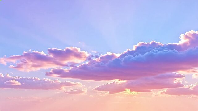 Colorful sky with clouds and sun rays