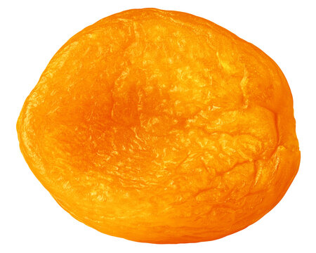 Dried apricot isolated, full depth of field