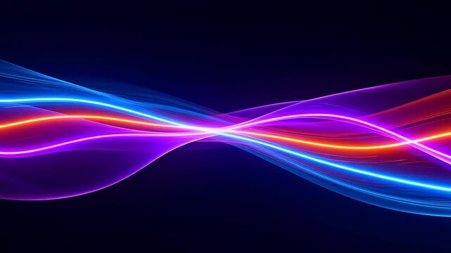 Colorful abstract neon light waves