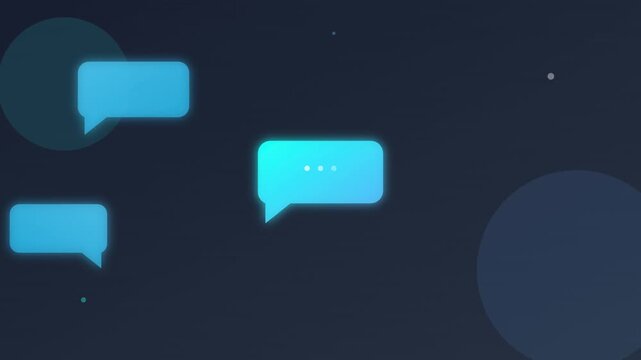 sleek chat bubble icon with social messaging elements