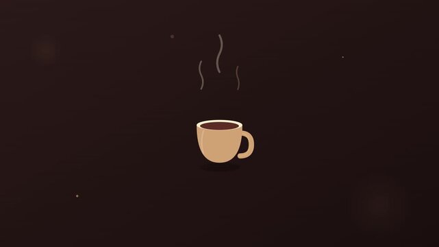 sleek coffee cup icon with rising steam motion