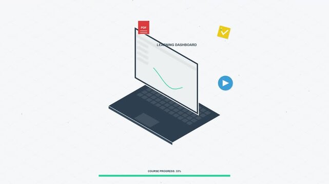 Aerial view of landscape with dashboard, isometric learning