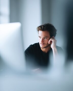 young entrepreneur working in startup office workspace