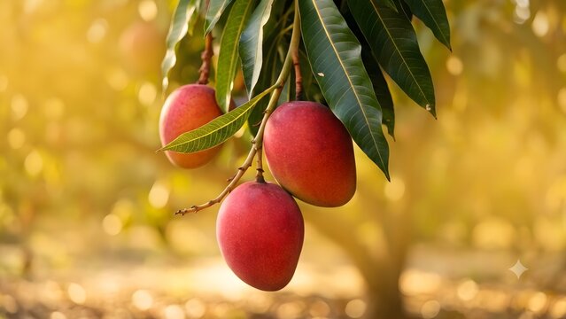 Fresh Ripe Red Lychees Hanging on a Tree Branch in a Tropical Fruit Orchard