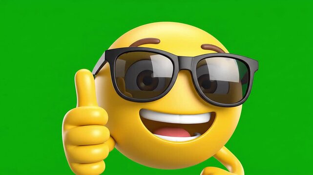 Animated Sunglasses Emoji Thumbs Up