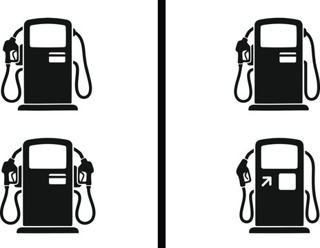 create pixel perfect 4 Simple Black and White Silhouette Illustration of a Gas Station Fuel Pump Ico Art & Illustration