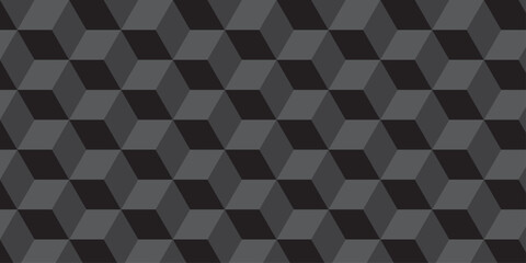 Obraz premium Black cube seamless creative cubes decoration triangle wall and wallpaper textile vector square tile, mosaic endless repeat hexagon block texture background.