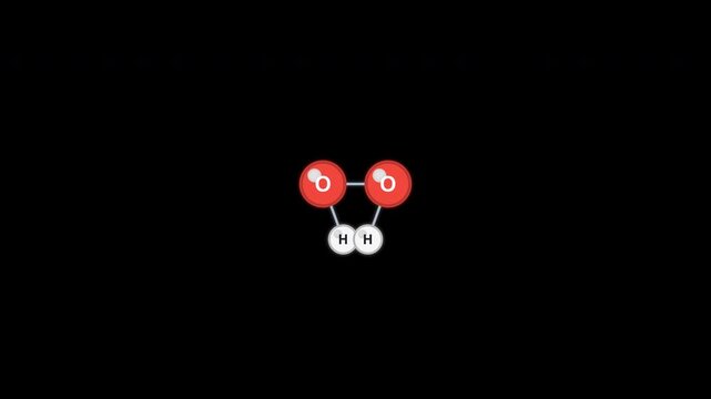 Hydrogen Peroxide H2O2 Ball And Stick Model Animation Clean No Text Alpha 4K
