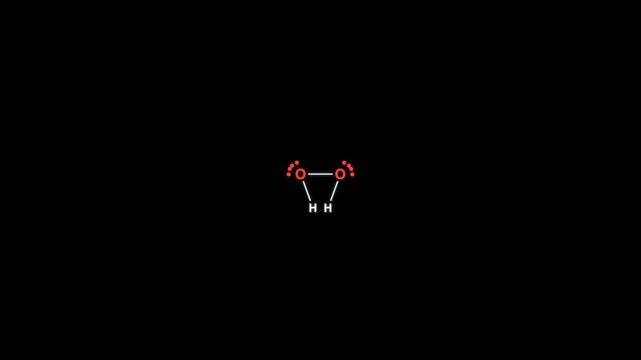 Hydrogen Peroxide H2O2 Lewis Structure Animation Clean No Text Alpha Channel 4K