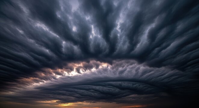 Dramatic Undulatus Asperatus Clouds Form a Menacing Sky