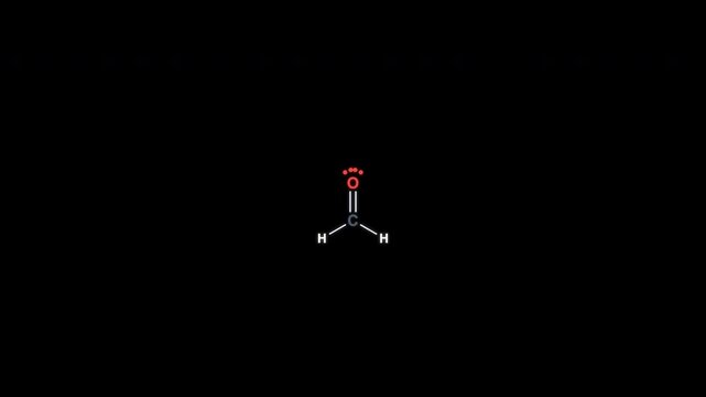 Formaldehyde CH2O Lewis Structure Animation Clean No Text Alpha Channel 4K