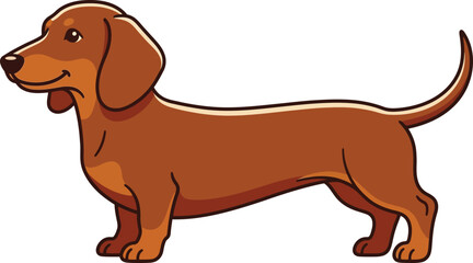 Brown cartoon horse with long mane and tail, isolated brown horse long tail © My creativity