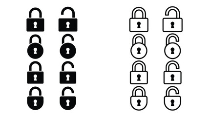 Minimalist Padlock Security Icon Grid Collection © FluxFrame