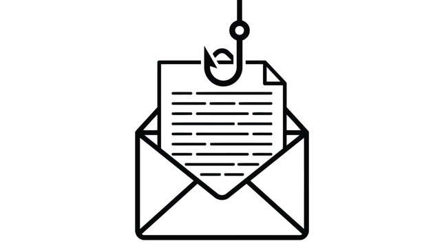 Minimalist Phishing Email Cybersecurity Threat Icon