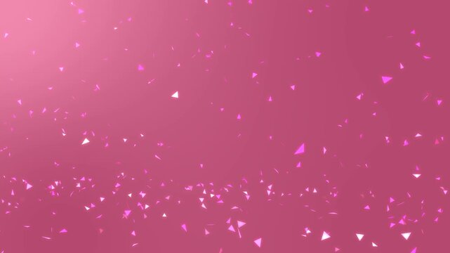 Particles abstract background shimmering gracefully in this seamless loop 4k animation video. Geometric pink particles rising up on a bright rose backdrop in a seamless loop.