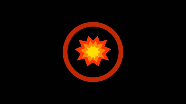 Vibrant geometric star icon animation featuring rhythmic pulse expansion and contraction patterns in a seamless digital motion graphic loop video clip.