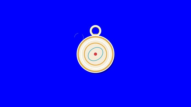 Compass navigation icon spinning with rotating needle in a smooth circular motion for modern digital interface design animation video clip