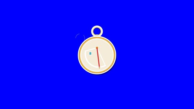 Stylized stopwatch timer with a vibrant red needle displays precise measurement in this minimalist animated digital motion graphic video clip