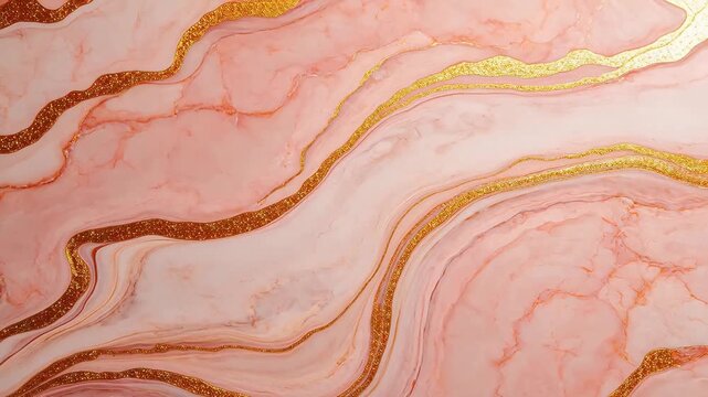Pink marble texture with gold veins