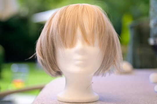 Blonde Wig Outdoor Beauty Display