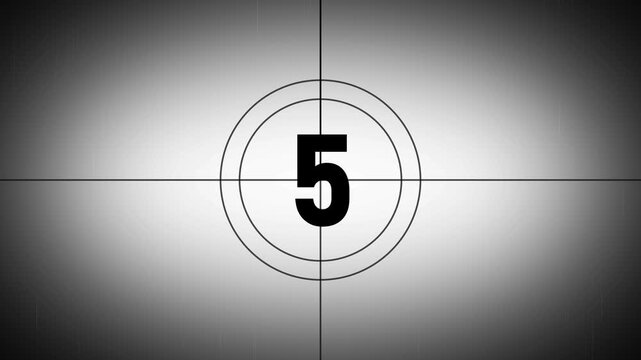 Vintage film countdown leader with the number 7 on a split grayscale and white background Keywords: film, movie, countdown, leader, vintage, retro, cinema, number, seven, 7, graphic, design