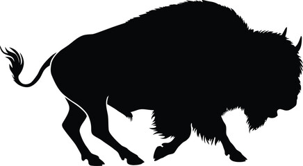 Black silhouette of a horse head with flowing mane and tail against  flowing tail © MSTHUSNEWARA