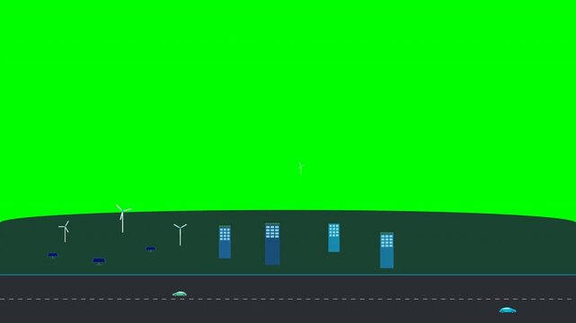 Green city technology sustainable alteration concept by clean energy , recycling and zero waste management to reduce pollution generation and achieve ESG goals
