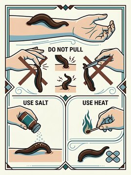First aid guide for safe leech removal from skin