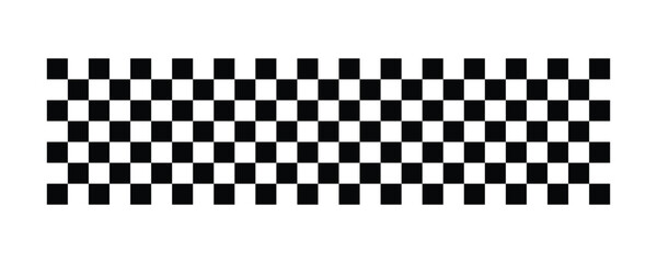 Fototapeta premium Ribbon with race flag or checkerboard pattern in diagonal arrangement. Chess game or rally sport car competition background. Slanted black and white checkered texture