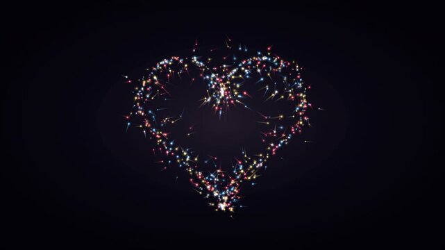 Slow-Motion Explosion of Diverse Particles Organizing into a Heart