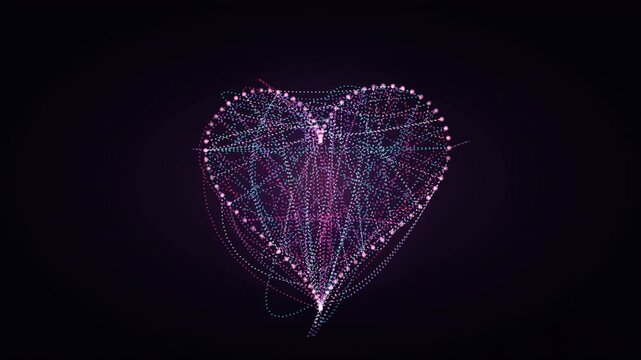 Complex Web of Intersecting Particle Paths Revealing a Heart
