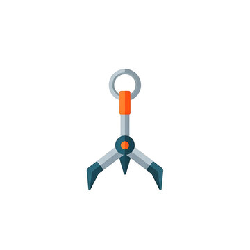Tactical Grappling Hook Vector Icon for Climbing and Adventure Equipment