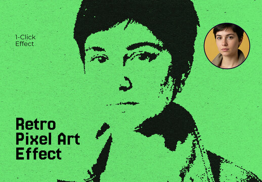 Retro Pixel Art Photo Effect